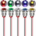 Jusch - 5pcs 12mm 12/24VDC led Métal Indicateur - Lumière éTanche Signal Lampe Pilote Tableau de