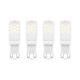 Lot de 4 Ampoules smd led Capsules, culot G9, 200 lumens, conso. 2,2W éq. 20W, Blanc chaud