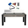 Billard convertible table 6 personnes Texas + pack accessoires Confort - Industriel et gris (tapis)