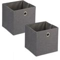 Relaxdays Boîtes de rangement, caisses en tissu, lot de 2, HxLxP : 30,5 x 30,5 x 30,5 cm, bacs