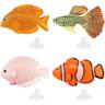 Faux Poisson en Sipcone 4 Pcs Artificiel Poisson pour Fish Tank Faux Poissons Tropicaux Faux