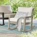 Stockholm Lounge Outdoor Rocking Chair With Cushion - Ash Black, White/Ash Black - Grandin Road