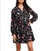 Free People Dresses | Freepeople Lighten Up Floral Long Sleeve Black Pink Mini Dress Size Small | Color: Black | Size: S