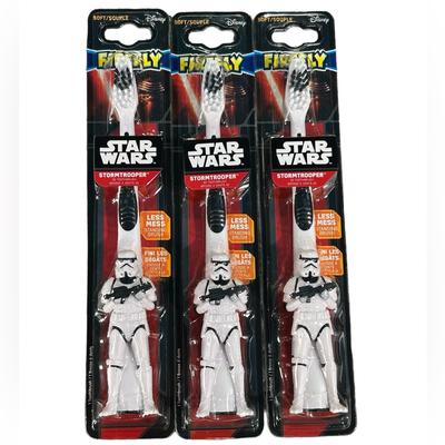 Disney Bath, Skin & Hair | 3 Disney & Firefly Star Wars Stormtroopers Soft Toothbrushes Set | Color: Black/White | Size: Osg