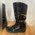 Burberry Shoes | Authentic Burberry Black Patent Leather Zip And Toggle Snow Boots | Color: Black | Size: 9