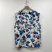 J. Crew Tops | J. Crew Abstract Floral Sleeveless Crewneck Blouse Career White Blue Red Xl | Color: Blue/White | Size: Xl