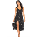 Free People Dresses | Free People Black Combo Daisy Chain Button Front Ruffled Midi Dress Size Small | Color: Black/White | Size: S