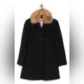 Kate Spade Jackets & Coats | Kate Spade New York Black Wool Coat W/ Faux Fur Collar Size X-Large $345 | Color: Black/Pink | Size: Xl