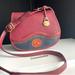 Dooney & Bourke Bags | Dooney And Bourke Awl Leather Teton Multi Color Saddle Flap Crossbody Bag | Color: Purple/Red | Size: 9x8 In