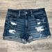 American Eagle Outfitters Shorts | American Eagle Outfitters Next Level Stretch Hi-Rise Shortie Shorts Size 8 | Color: Blue | Size: 8