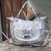 Coach Bags | Coach Euc Kristin Python Embossed Leather Bag Silver/Parchment Like New | Color: Gray/White | Size: Os