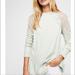 Free People Tops | Free People Mint Long Sleeve Top Lace Arm | Color: Green | Size: S
