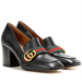 Gucci Shoes | Gucci Peyton Mid Heel Web Gg Loafer Pump In Black | Color: Black | Size: 11