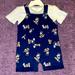 Disney Matching Sets | Disney Baby Overall Adorable Romper Set Brand New Size 12 Months $18 | Color: Blue/White | Size: 12mb