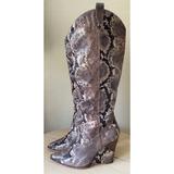 Jessica Simpson Shoes | Jessica Simpson Tall Snakeskin Wedge Boots Size 8.5 / 39 | Color: Brown/Tan | Size: 8.5