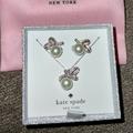 Kate Spade Jewelry | Kate Spade All Tied Up Pendant And Stud Set | Color: Cream/Silver | Size: Os