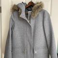 J. Crew Jackets & Coats | J.Crew Wool Blend Faux Fur Hooded Coat | Color: Gray | Size: 2