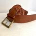 J. Crew Accessories | J. Crew Belt Womens Medium Waist Tan Leather Woven Cords Buckle Roller | Color: Brown/Gold | Size: Os