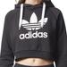 Adidas Tops | Adidas Originals Trefoil Crop Hoodie Sweatshirt Sz S | Color: Black | Size: S