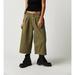 Free People Pants & Jumpsuits | Free People Gaucho Pants Hard Rain Olive Green Wide Leg Crop Pants Womens 4 | Color: Green | Size: 4