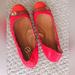 Coach Shoes | Coach Delphine Leather Ballet Flats In Red & Orange Size 11 | Color: Orange/Red | Size: 11