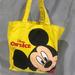 Disney Bags | Disney On Ice Souvenir Yellow Mickey Mouse Small Canvas Tote Bag | Color: Black/Yellow | Size: 7 X 7 X 4”