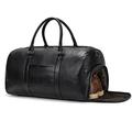 Travel Bags Men's Genuine Leather Weekender Bag 45 cm Capacity Travel Bag Unisex Vintage Hand Luggage Bag Overnight Weekend Bag, 56 cm-Black, Retro