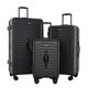 Wrangler Trunk Spinner Luggage Set, Black, 3 Luggage Set, Trunk Spinner Luggage Set