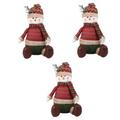 Ciieeo 3 Pcs Christmas Doll Decoration Home Decor Ornament Christmas Decorations Toys Stuffed Deer Plush Toy Stuffed Snowman Doll Snowman Toy Christmas Doll Toy Christmas Snowman Doll Elk