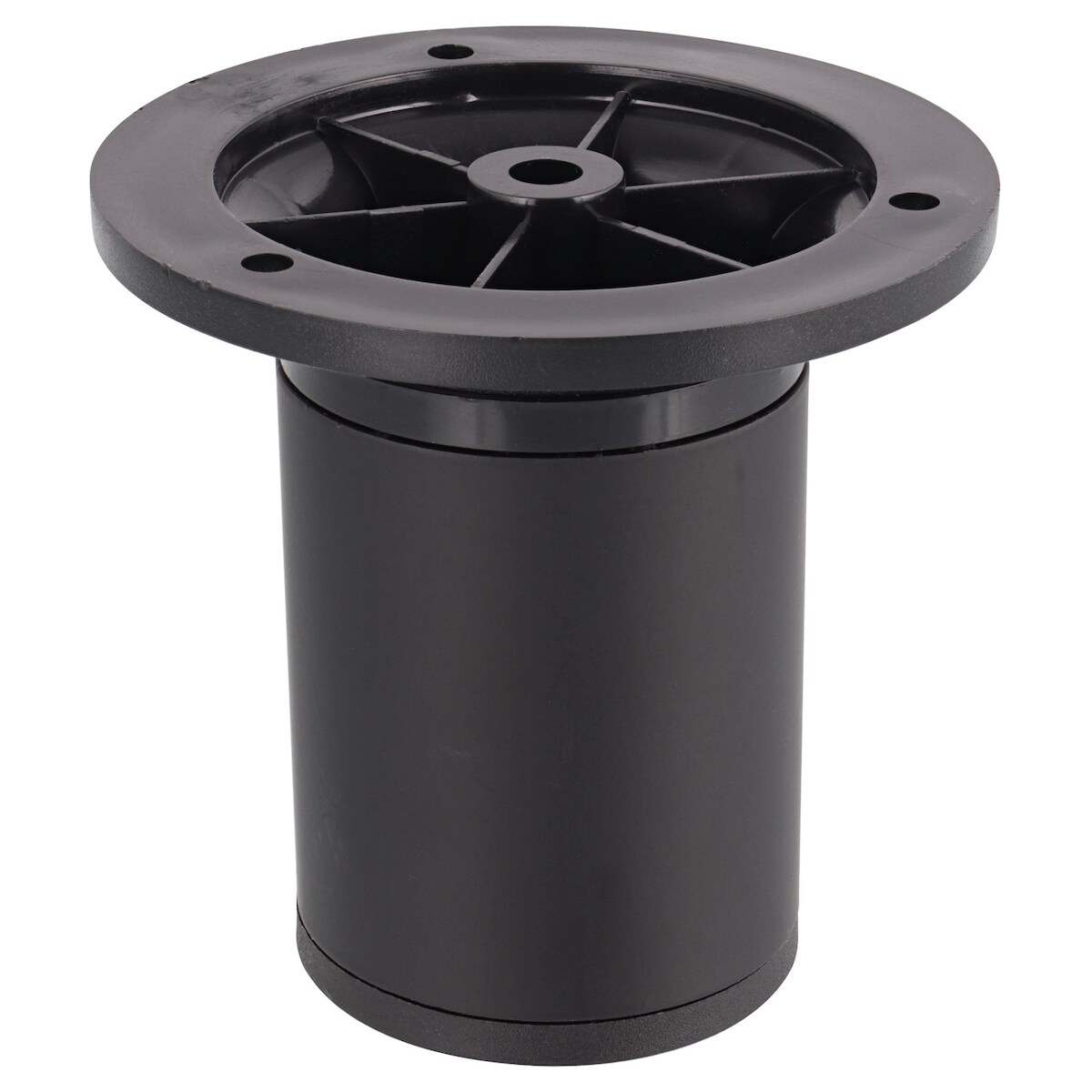 WAGNER Möbelbein/Verstellfuß TELESCOPE - Ø 50 x 80-105 mm, mit Anschraubplatte Ø 85 mm, Aluminium schwarz - 12048101 Image