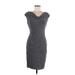 Jessica Howard Cocktail Dress - Sheath Cowl Neck Sleeveless: Gray Dresses - Women's Size 6 Petite