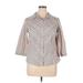 Apostrophe 3/4 Sleeve Blouse: Silver Print Tops - Women's Size 16