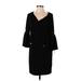 MICHAEL Michael Kors Casual Dress - Mini V-Neck 3/4 sleeves: Black Solid Dresses - Women's Size X-Small