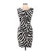 Bisou Bisou Casual Dress - Sheath: Ivory Zebra Print Dresses - Women's Size 6