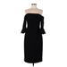Black Halo Casual Dress - Sheath Off The Shoulder 3/4 sleeves: Black Dresses - Women's Size 8