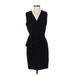 The Limited Casual Dress - Party V-Neck Sleeveless: Black Print Dresses - Women's Size 4