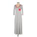 Sonnet James Casual Dress: Gray Stripes Dresses - Women's Size X-Small