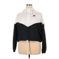 Nike Windbreaker Jacket: Short White Jackets & Outerwear - Women's Size X-Large