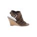 Fergalicious Wedges: Brown Solid Shoes - Women's Size 9 - Open Toe