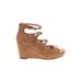 JG Wedges: Tan Print Shoes - Women's Size 7 1/2 - Open Toe