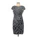 Connected Apparel Casual Dress - Sheath: Gray Grid Dresses - Women's Size 10