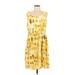 Antonio Melani Casual Dress - Mini Scoop Neck Sleeveless: Yellow Dresses - Women's Size 12