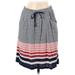 Max Studio Casual Skirt: Blue Stripes Bottoms - Women's Size Medium