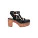 autumn adeigbo Heels: Black Print Shoes - Women's Size 39 - Round Toe