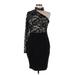 Venus Cocktail Dress - Sheath Open Neckline Sleeveless: Black Dresses - Women's Size Medium