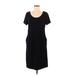 Old Navy Casual Dress - Shift Scoop Neck Short sleeves: Black Print Dresses - Women's Size Large