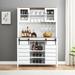 Farmhouse Wine Cabinet Kitchen Buffet with Wine Rack - 15.7"D x 47.2"W x 69.6"H