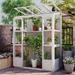 Wooden Cold Frame Greenhouse, Large Walk-in Greenhouse Cabinet w/ 4 Independent Skylights & 2 Folding Middle Shelves for Outdoor