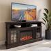 BELLEZE Astorga 58" Rustic TV Stand with 23" Electric Fireplace