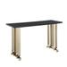 63" Bar Table, Pub Table Kitchen Dining Coffee Table with Lauren Gold Black Top, Brushed Brass Metal Base